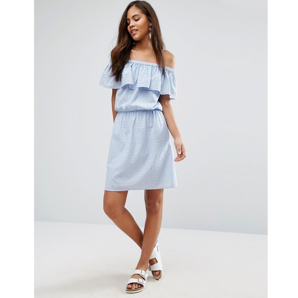 Sale! Off shoulder summer baby blue dress